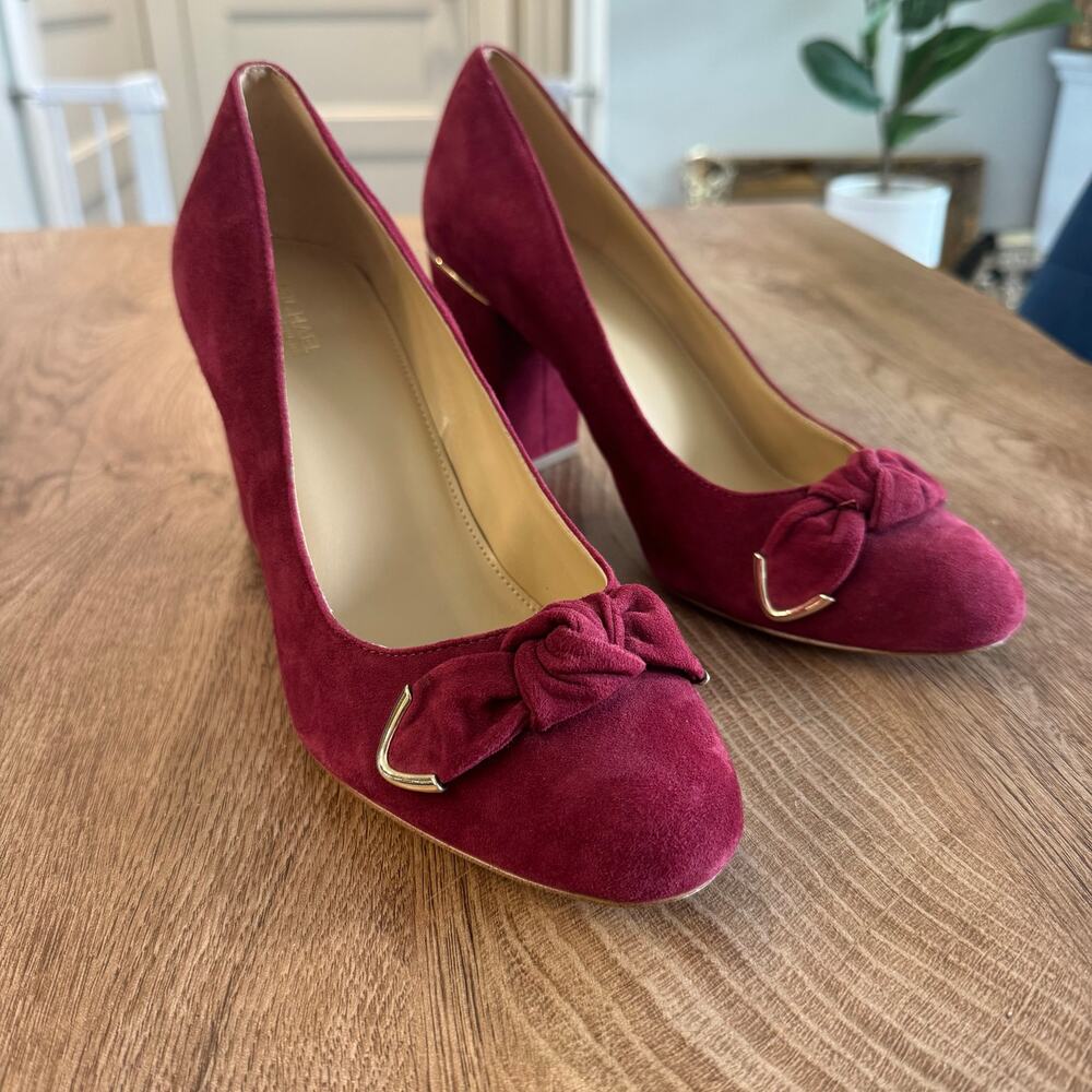 Michael Kors | Suede Merlot Pump Block Heels | Women’s Size 9